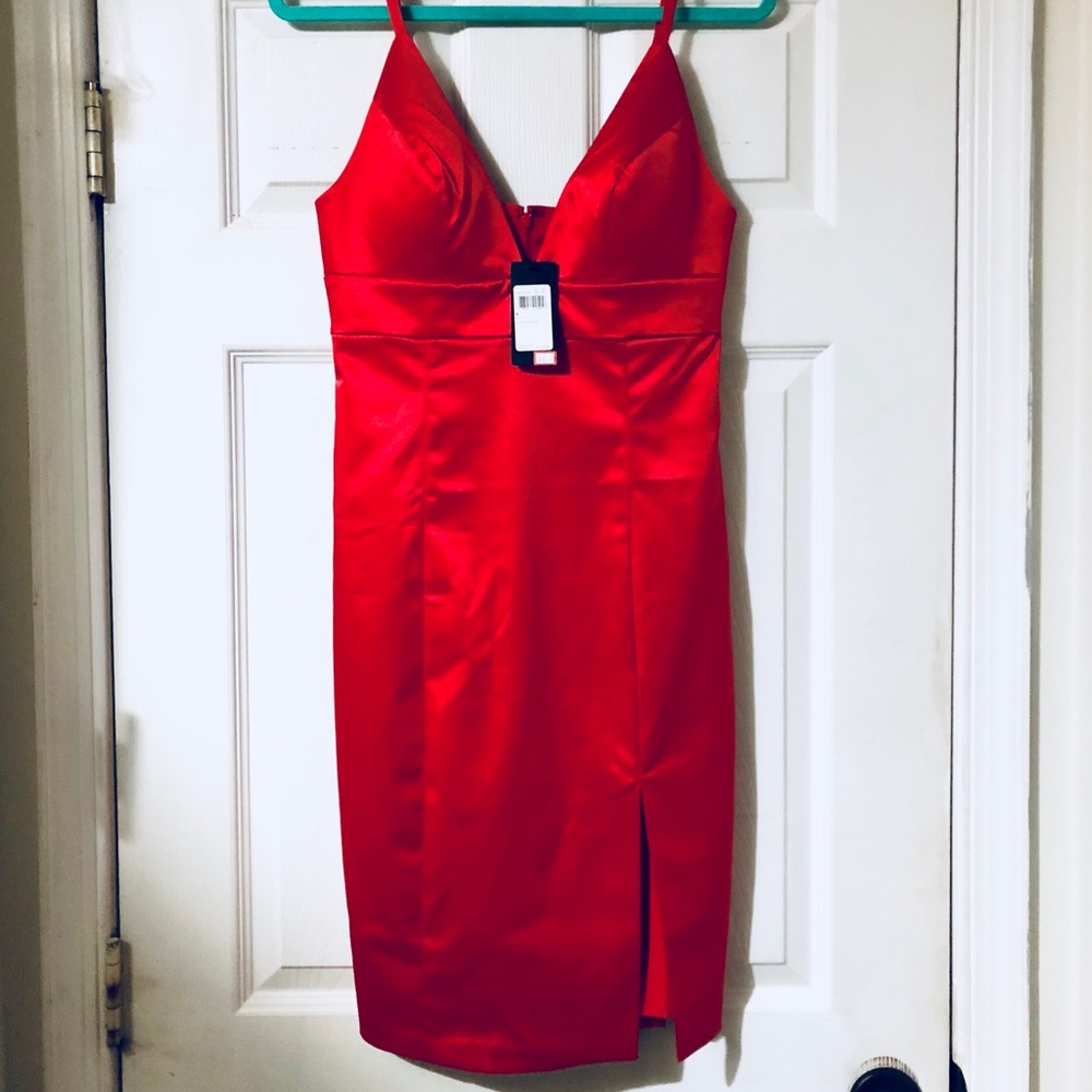 Size 6 “Red Hot” satin Guess dress